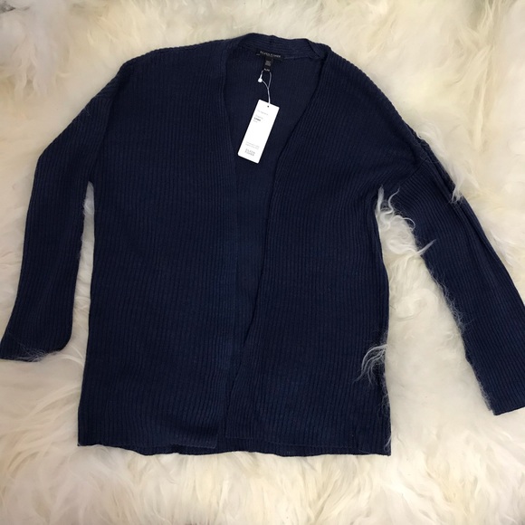 Eileen Fisher ORGANIC LINEN RIBBED CARDIGAN - Picture 3 of 8